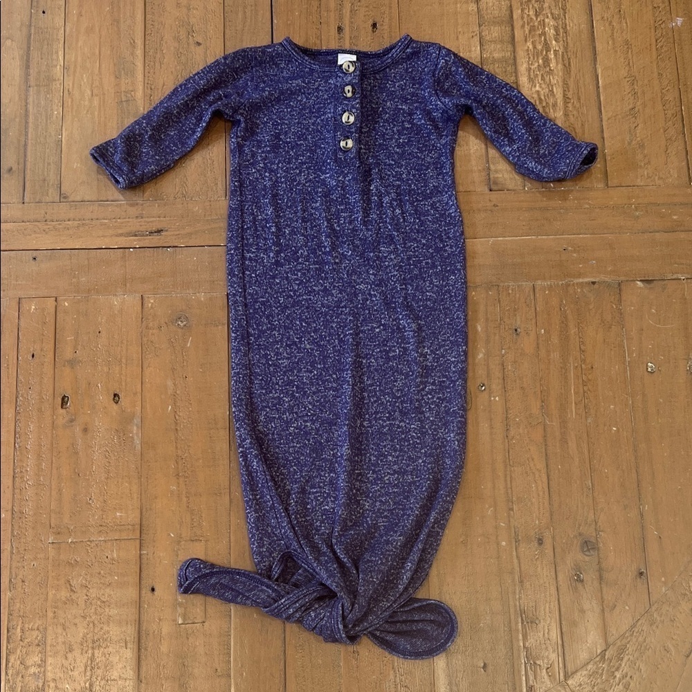 Lou Lou & company Heathered blue knotted down sleeper 3-6 months